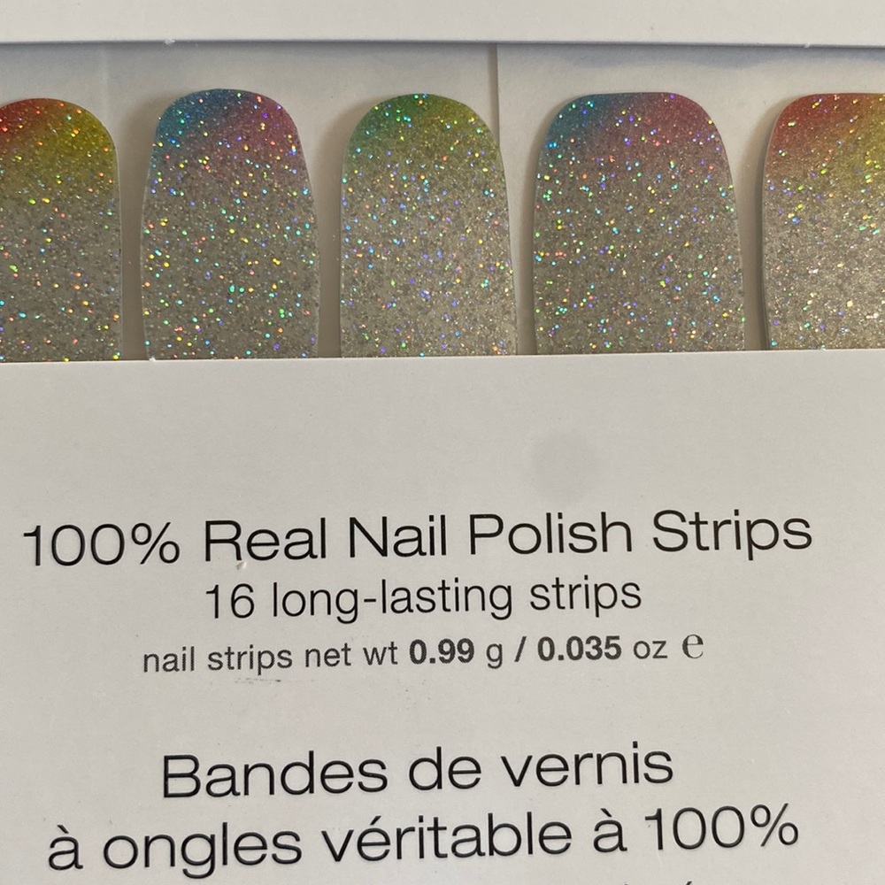 Rainbow and glitter color street nail set